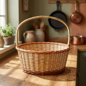 Customizable Natural Handcrafted Bohemian Style Lightweight Portable Bamboo Storage <b>Baskets</b> Beverage Gift Hamper <b>Basket</b> - Product Image 1