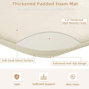 Fabricante Tatami grueso de espuma viscoelástica para niños, alfombrillas para juegos Tummy Time, alfombras para gatear, alfombra para sala de estar de guardería - Product Image 6