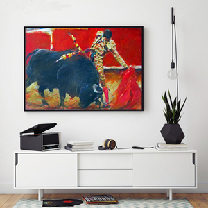Pintura al Óleo Hecha a Mano con Impresión de Toreo, Pintura de Toreo Español sobre Lienzo, Obras de Artista, Arte, Paisaje - Product Image 3
