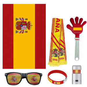 Kit d'accessoires <span class=keywords><strong>de</strong></span> supporter <span class=keywords><strong>de</strong></span> football : drapeau, écharpe, lunettes <span class=keywords><strong>de</strong></span> soleil, claquettes, bracelet – Léger, pour événements sportifs (football, basketball, Coupe du Monde) - Product Image 3