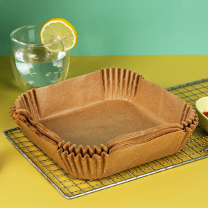 50PCS Large Air Fryer Disposable Eco-Friendly <b>Silicone</b> Liner Square Non-stick <b>Baking</b> Parchment Cooking Steaming Basket - Product Image 1