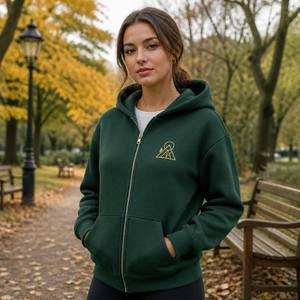 Felpe <span class=keywords><strong>con</strong></span> <span class=keywords><strong>Cappuccio</strong></span> da <span class=keywords><strong>Donna</strong></span> di Alta Qualità in Stile Britannico, Cardigan <span class=keywords><strong>con</strong></span> Zip Integrale, Loghi Ricamati Personalizzabili - Product Image 4