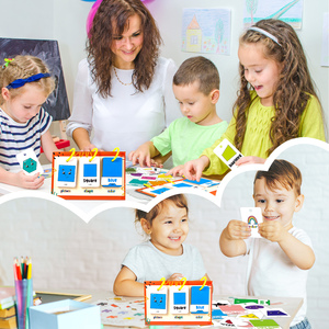 Juguete educativo temprano para niños, 60 piezas, formas y colores, tarjetas Flash cognitivas, rotafolio para niños - Product Image 3