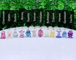 Vente en gros de sculptures de pierres de guérison naturelles en cristal, sculptures de dessins animés en fluorite, Pokémon Pikachu, Bulbasaur - Product Image 4