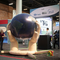 Type de couture personnalisé Offre Spéciale grande boule de Globe annonçant les ballons gonflables de la terre pour la promotion