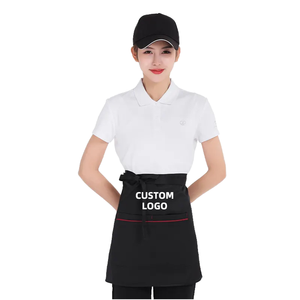 Delantal de Limpieza de Sarga de Media Longitud con Estampado Personalizado, Delantal de Cocina para Camareros de Restaurante con Logotipo Personalizable y Talla de Cintura Ajustable - Product Image 4