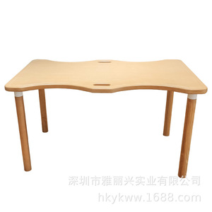 <b>Dining</b> <b>Table</b> Natural Wood Color Rectangle Stable Combination Structure For Elderly And Adults - Product Image 5