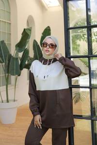 New Top Best Selling Plus Size Casual 2pcs Sets Arabic Supplier Long Sleeve Ladies <b>Islamic</b> <b>Clothing</b> Tracksuit Muslim Women - Product Image 6