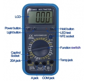 TTL kỹ thuật số vạn năng với đèn nền buzzer vc9802 - Product Image 5