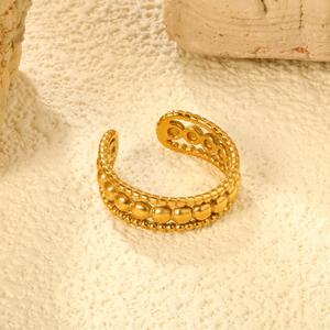 Fashion 18K PVD Gold Plated Personality Geometric Multilayer Hollow Stainless Steel <b>Rings</b> Women Jewelry Open <b>Adjustable</b> <b>Ring</b> - Product Image 6