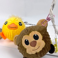 Jouet à mâcher en peluche pour grands chiens, design petit monstre, en stock, balle rebondissante, jouet interactif qui couine pour nettoyer les dents, haute résistance
