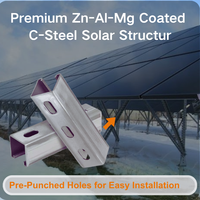 Rails de montage solaire en acier ZAM C Art Sign – Installation rapide, structure de support photovoltaïque pour systèmes de montage solaire au sol et sur toiture