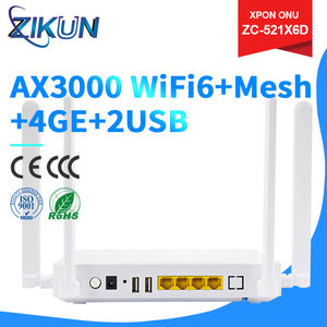 Producción Personalizada al por Mayor AX3000 WiFi6 Dual Band ONU ONT 4GE+2USB+1POTS con 4 Antenas - Product Image 2