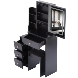 Comodino sinistro di piccole dimensioni 29.2 tavolo da trucco sgabello imbottito con grande controllo tattile scorrevole a colori di commutazione alta