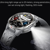 Montre connectée AMOLED KT88 en promotion, boîtier en alliage, appels Bluetooth, notifications de messages, lampe de poche intégrée