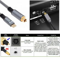 Câble audio optique Type-C vers SPDIF Toslink, adaptateur mâle USB-C vers interface audio numérique à fibre optique