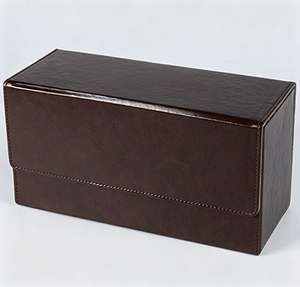 Elegante Caja de Almacenamiento de Cuero PU Color Marrón con Cierre Magnético, Capacidad para 220 Tarjetas TCG/CCG - Product Image 2