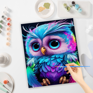 Pintura por Números para Adultos, Kits <span class=keywords><strong>de</strong></span> Búho, Lindos <span class=keywords><strong>Animales</strong></span>, Imagen <span class=keywords><strong>con</strong></span> Números, Manualidades, Regalo para Decoración del Hogar, 40x50cm - Product Image 4