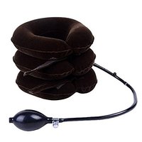 Dispositif de traction cervicale gonflable réglable en flanelle pour la correction de la posture et l'étirement, pratique pour