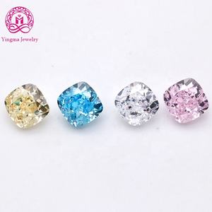 8*8mm 6A kelas atas kualitas sintetis cz batu longgar batu hancur potongan es mewah bentuk batu permata CZ longgar zirkonia kubik - Product Image 1