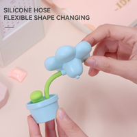 Veilleuse Fleur Mignonne en Pot, Applique Murale à Base Stable, Ornement Alimenté par Pile Bouton, Veilleuse en Pot