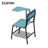 Chaise d'étude en bois pour étudiants avec tablette d'écriture