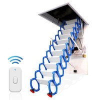 Escalier télescopique en acier inoxydable San-Tech, escamotable et pliable, 2,5 m, invisible, manuel, écologique, garantie 1 an, intérieur