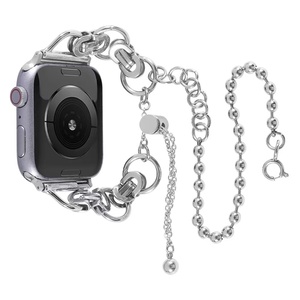 Pulsera <span class=keywords><strong>de</strong></span> Metal para mujer, pulsera para <span class=keywords><strong>Apple</strong></span> <span class=keywords><strong>Watch</strong></span> Series 7 <span class=keywords><strong>6</strong></span> SE 5 4 3, correa <span class=keywords><strong>de</strong></span> cadena vaquera 41mm 45mm 40mm 44mm - Product Image 4