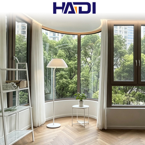 Fenêtre fixe incurvée sur mesure pour villa <span class=keywords><strong>de</strong></span> luxe avec <span class=keywords><strong>baie</strong></span> vitrée, grande fenêtre <span class=keywords><strong>de</strong></span> séparation en aluminium fixe intelligente - Product Image 5