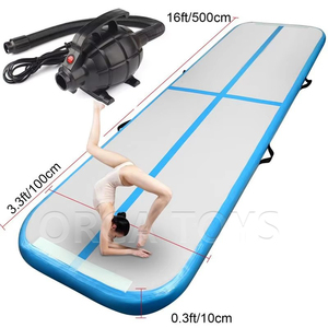 Matras Yoga balok keseimbangan senam tiup lantai udara PVC 10 kaki 13 kaki 16 kaki 20 kaki tikar udara merah muda Jalur tiup Tumbling udara - Product Image 6