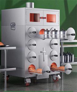 Acciaio inossidabile e pittura <span class=keywords><strong>legno</strong></span> griglia <span class=keywords><strong>di</strong></span> riscaldamento del fuoco macchina per la torrefazione <span class=keywords><strong>di</strong></span> canna <span class=keywords><strong>da</strong></span> zucchero pera 9 fori macchina <span class=keywords><strong>di</strong></span> riscaldamento con 4 ruote - Product Image 2