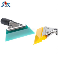 Raclette multifonctionnelle pour vitres de voiture, spatule en acier inoxydable avec lame en caoutchouc tendon de bœuf, raclette à eau, outil pour film de voiture