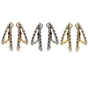 Boucles d'oreilles créoles de luxe sur mesure en or blanc massif 18 carats avec diamants naturels, idéales pour femme, cadeau de mariage, vente en gros Hong Kong - Product Image 4