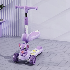 <span class=keywords><strong>Trottinette</strong></span> pliable en acier à 3 roues (avant-arrière) avec 3 roues lumineuses <span class=keywords><strong>pour</strong></span> enfants - Product Image 3