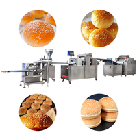 Machine à pain pour hamburgers, haute efficacité et production, ligne de production automatique de pain pour hamburgers pour les usines de transformation alimentaire