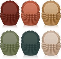 Moules à cupcakes en papier de qualité supérieure, résistants à la graisse et robustes, de couleur unie, blanc et marron, avec des points dorés, 11 cm