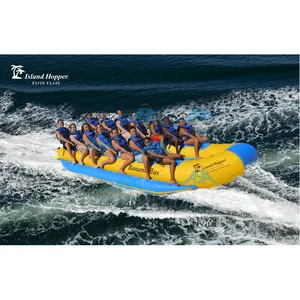 14 Passenger Side by Side Banana Bus Boat Inflatable Towable Pontoon Boat for Jet Ski