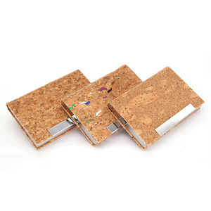 <b>ID</b> Badge Card <b>Holder</b> Business Cards <b>Holder</b> Wholesale Cards <b>Holder</b> Wallet Stainless Steel Eco-friendly Cork Pu Leather Gifts - Product Image 2