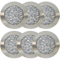 En gros 4 pouces En Verre Coaster Miroir rond carré Écrasé Diamant tasse dessous de tapis table côté décor pour la maison de noce