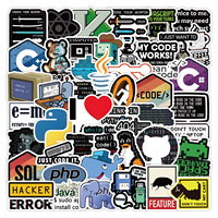 60PCS Programmer Coding Themed Stickers Set Funny Tech & Developer Graffiti Decals for Laptop Water Bottle Notebook