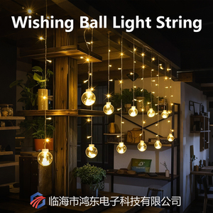 Wish Ball 5M Cadena de cobre <span class=keywords><strong>LED</strong></span> luces de hadas <span class=keywords><strong>Solar</strong></span> impermeable jardín decoración de pared para uso al aire libre para Navidad fiestas en casa - Product Image 2
