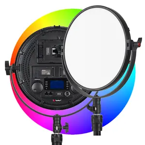 TOLIFOプロフェッショナルRGBラウンドフィル照明パネルR-S60RGBフィルムスタジオ写真制作用LEDビデオライト
