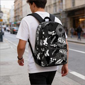 Sac à dos scolaire pour enfants et garçons, motif <span class=keywords><strong>arc</strong></span>-<span class=keywords><strong>en</strong></span>-<span class=keywords><strong>ciel</strong></span>, capacité 20-36L, antivol et durable, style moderne - Product Image 2