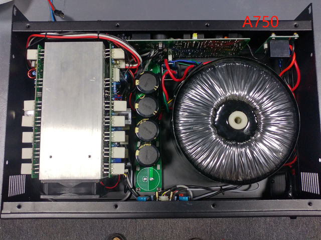 Pro 2x750W Big Power Amplifier Professional 2-Channel System for Line Array Speakers Passive Metal Shell