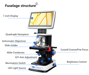 Microscope biologique de qualité laboratoire Écran HD de 7 pouces Grossissement 1000x Explorez le monde micro - Product Image 1