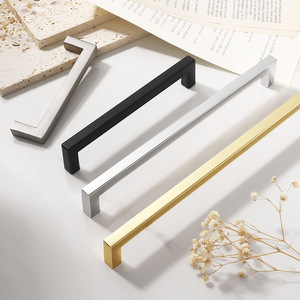 Morning Star 35mm Modern Minimalist Stainless Steel Cabinet Door Handle <strong>Square</strong> Shiny Gold Elegant <strong>Black</strong> for Living Room Kitchen - Product Image 4