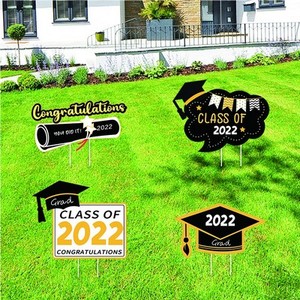 Outdoor Waterproof Eco-friendly <b>Custom</b> Logo and Printing Graduation Theme Plastic Printed Corrugated Yard Sign - Product Image 2