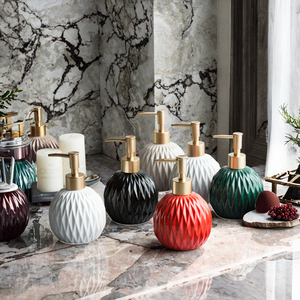 Ceramic Hand Sanitizer Bottle Nordic Bathroom Bathroom Lotion Bottle <b>Shower</b> Gel Shampoo Press Bottle Bathroom <b>Accessories</b> - Product Image 3