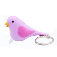 Porte-clés lumineux LED en plastique en forme d'animal, cadeau promotionnel, petit oiseau, lumière LED, porte-clés, breloques pour sac de voiture