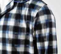 Ensemble de pyjama à carreaux pour hommes en gros – Pantalon et haut en maille brossée, vêtements de nuit et de détente décontractés deux pièces avec cordon de serrage à la taille, doux et confortable